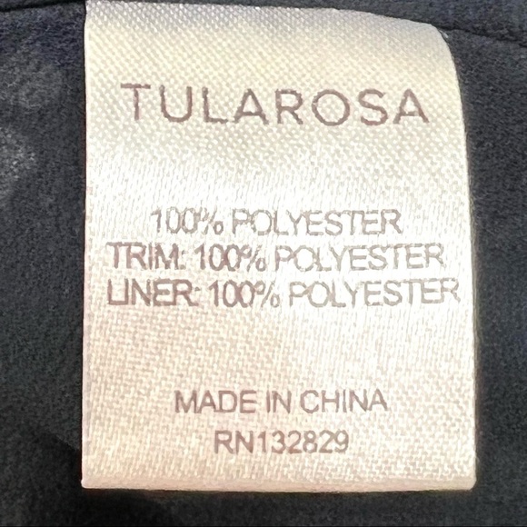 Tularosa Harrison Boho Navy & White Tassel Tie Printed Top - Picture 11 of 14